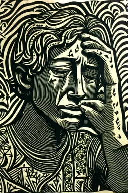 Block print lost and frustrated