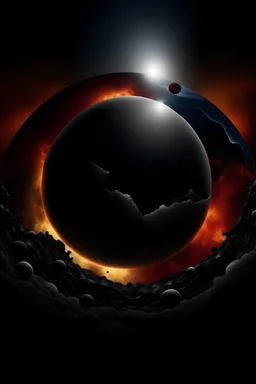 An image that brings together the sun, moon, and eclipse in a realistic and imaginative way