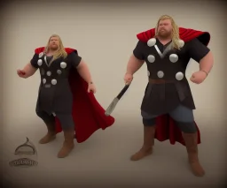 Openjourney style, Fat thor, photorealistic