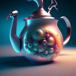 digital art, art Alberto Seveso, glitch art, The Teapot, octane render, redshift render,ambient lighting