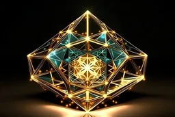 dodecaedro geometria sacra luminoso e brillante su sfondo chiaro