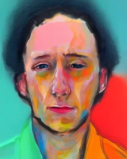 A human portrait in the style of a color drawing oil paint
