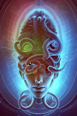 Spiritual being with Tentacles wrapping around brain cells