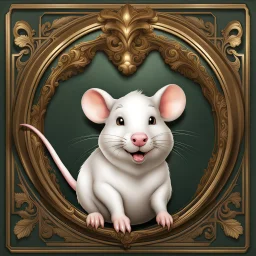 (Rat cow:1.5), with rat ears and tail, chubs, lineal caricature art full body