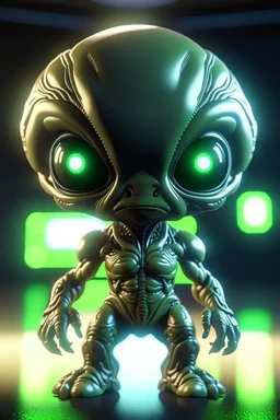 chibi style alien ,3d 4k octane render, smooth, sharp focus, highly detailed, unreal engine 5,