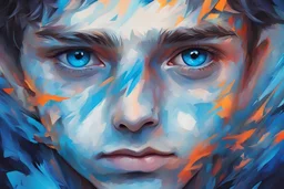 abstract boy art Blue color eyes