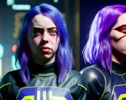 Billie Eilish, in stockings, cyberpunk2077