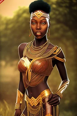 A photo taken from an african village "justice league", <character or scene>, kente, cinematic lighting --v 4 --q 2