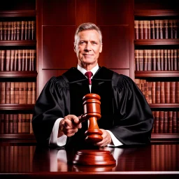 Picture of a handsome judge holding a gavel