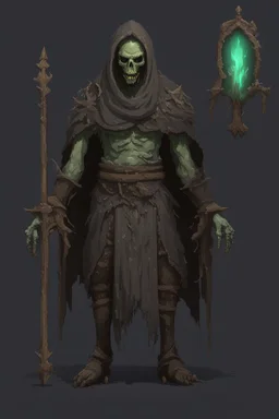 undead soul sprite for pixel game in the medieval style side idle animation. hyper-detailed. trending on artstation. --ar 9:16