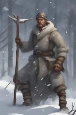 fantasy human snow woodsman