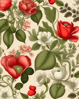 can you create a beautiful vintage botanical illustration of valentines theme realistic pattern
