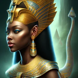 sango fantasy, fantasy magic, intricate, sharp focus, illustration, highly detailed, digital painting, concept art, matte, masterpiece head sexy view black African beauty black afro hair earth lady siver falcon head Egyptian princess pyramid sphinx background