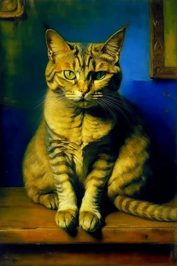 Portrait of a cat by Van Gogh