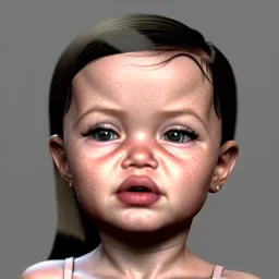 Angelina jolie toddler, full body, soft skin, dramatic lighting, hyper realistic