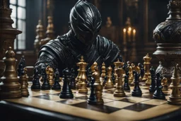 Chess in 8k live action artstyle, close picture, symbiote them, intricate details, highly detailed, high details, detailed portrait, masterpiece,ultra detailed, ultra quality