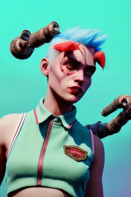 Fashion Portrait, tank girl pin-up, make up, natural busty, retro futuristic style, glow eyes, cinematic, Ultra realistic, jimmy marble artist style, wide angle view, soft color, highly detailed, unreal engine 5, ray tracing, RTX, lumen lighting, ultra detail, volumetric lighting, 3d, finely drawn, high definition.