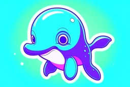 a cute avatar style illustration of a Dolphin.