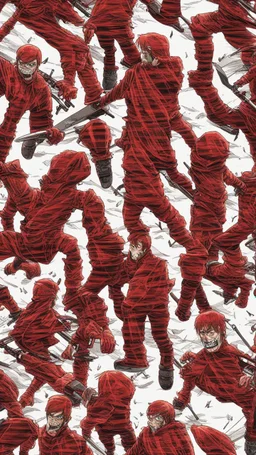 brutal attack on titan red colos pattern for snowboard