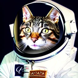 Cat portrait in space suit