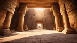 Inside an Egyptian pyramid, Disney rendering, hyper-realistic content, background image