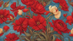 captivating red flower van gough mix