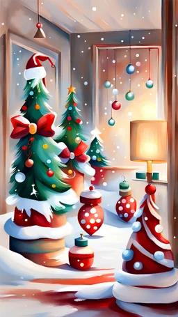 Christmas decorations painting