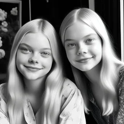 Elle fanning with her younger self