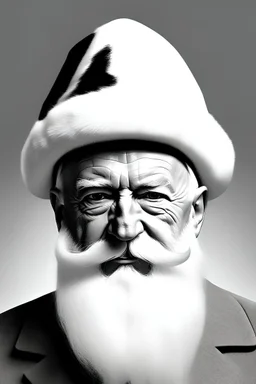 Adolf Hitler with a white beard and Santa hat