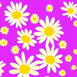 illustration of a bouquet of daisies, digital illustration, adorable, whimsical, pastel colors, plain yellow background, minimalist art