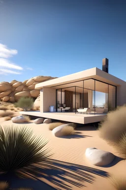 modern house in the desert in Fran Lloyd write style