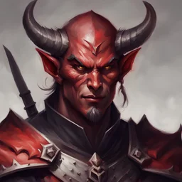 dnd, portrait of devil warrior