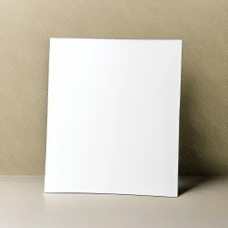 A photo of a white folded card, 5.5 by 4.25 inches. The card is laying vertically on a beautiful surface.