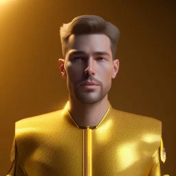 beautiful cosmic golden boy, nice smiling, delicate colors, beautiful glamour galactic golden dress, ultra sharp focus, 8k, unreal engine 5, extremely sharp detail, light effect, soft light atmosphere of a spaceship, smooth, full of details, face in front, complete vision of face and body