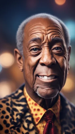 bill cosby as a leopard vampire, bokeh like f/0.8, tilt-shift lens 8k, high detail, smooth render, down-light, unreal engine, prize winning