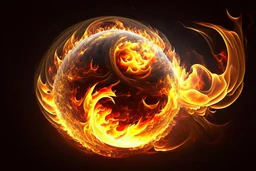 Swirling fire ball