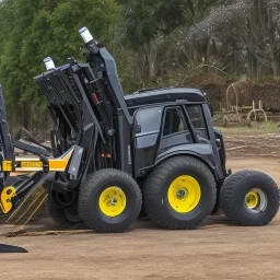 Make a Southern Trace with racked Skid Steer with mulching head attachment attached on Machine professional logo