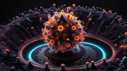 3D-rendered organics form, futuristic, fantasy, nuclear, geometrical shape, single colorful objects, fractal, abstract, scientific, Bose–Einstein condensate, quantum entanglement, friendly, beautiful, black background, octane render, 8k post-production, artstation: award-winning: atmospheric: commanding: fantastical: clarity: 16k: ultra quality: striking: brilliance: liquid medium: stunning colors: amazing depth; lens: f/8, 28mm