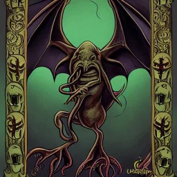 Cthulhu as a vampire bat as a Russian Orthodox with