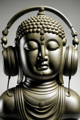 budda with headphoners