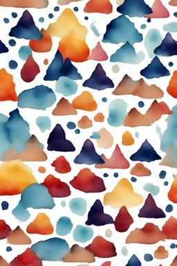 watercolor blobs,watercolor stains, abstract, no outline, rorschach style,mountains colors