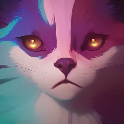 rainbow cat, cinematic lighting, vibrant, fantasy, digital illustration