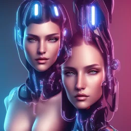 cyberpunk, head, women, portrai, tron