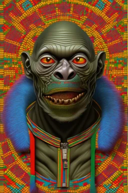 smeagol in Kente cloth, cinematic, zulu, ghana colours, african pattern, 8k quality