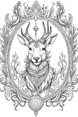 fancy small young jackalope with antelope horns in a western outfit, pencil drawing, emphasize emotion and realism, Walt Disney style, surrounded by ornate rococo frame