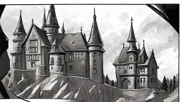 Vampire castle, comic style