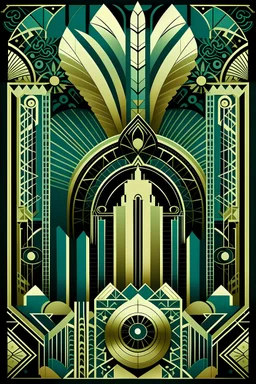 Design the cover of a catalog for a magazine called “Art Deco”. - The word Art Deco must appear. - There must be a background that is reminiscent of the art deco decorative style: geometry, buildings, contrasting colors, zig-zag,etc.