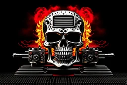 4K. FULL DETAILS. LOGO EMISSION DE RADIO HARDROCK FIRESTARTER TERMINATOR.