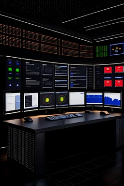 Create a professional website hero design for a command and control center with multiple screens displaying digital twins, maps, CCTV, and field operations.