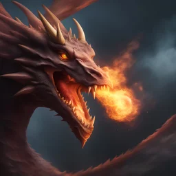epic dragon breathing fire